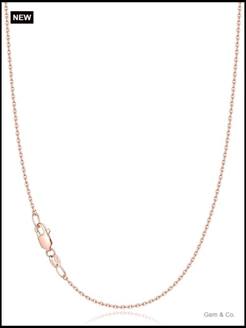 18k Gold Plated Sterling Silver Cable Chain Necklace 18"